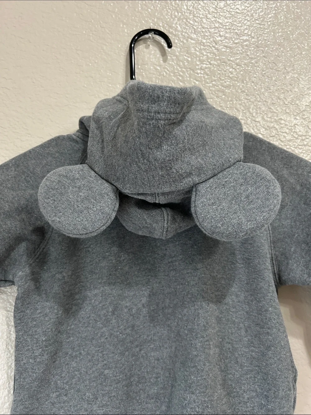 Disney Gray Mickey Mouse Zip-Up Hoodie Hood Ears Sz 110(4T-5T) Casual TC0718